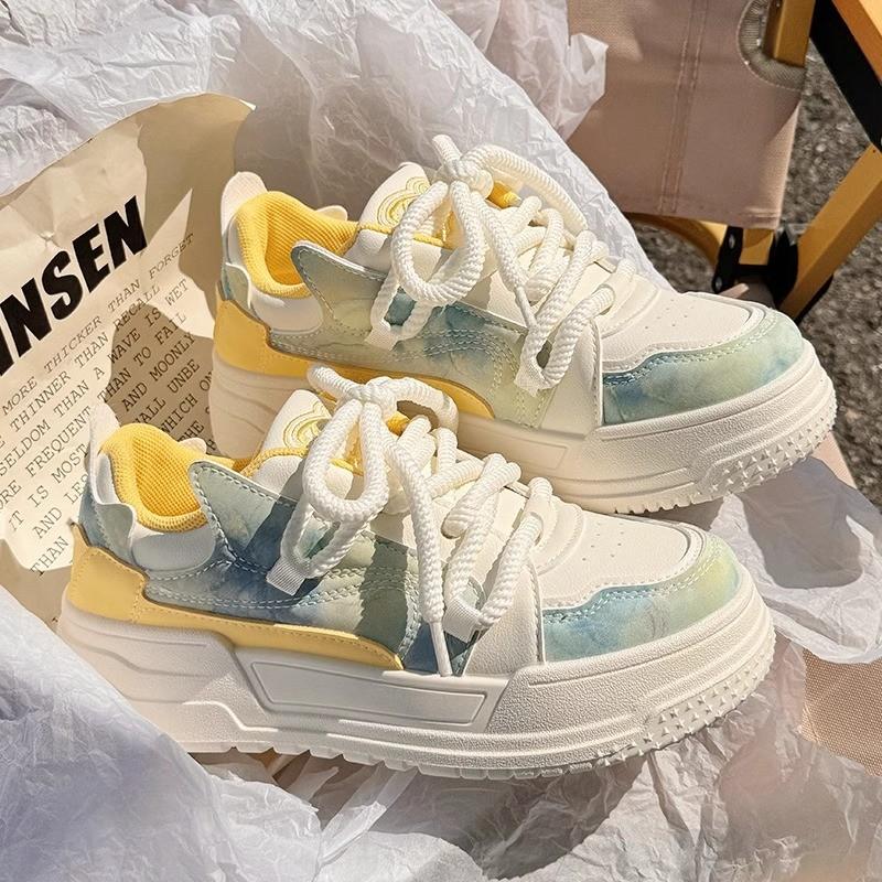 Мода 2024 года, высококачественные кроссовки на платформе для женщин, шнуровка, круглый носок, толстая подошва, женская обувь, удобная женская обувь, Zapatillas De Mujer