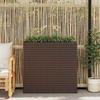 VidaXL Raised Garden Bed with 4 Pots Woven Resin Brown