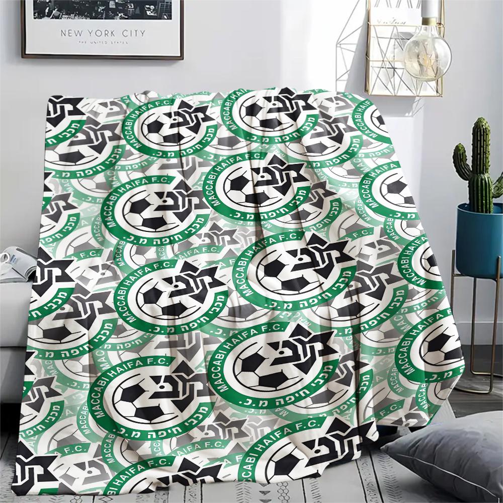 1Pc Maccabi-Haifa Print Flannel Blanket, High quality Comfortable for All Seasons, Home Decor, Warmth and Comfort, Perfect for Gifts