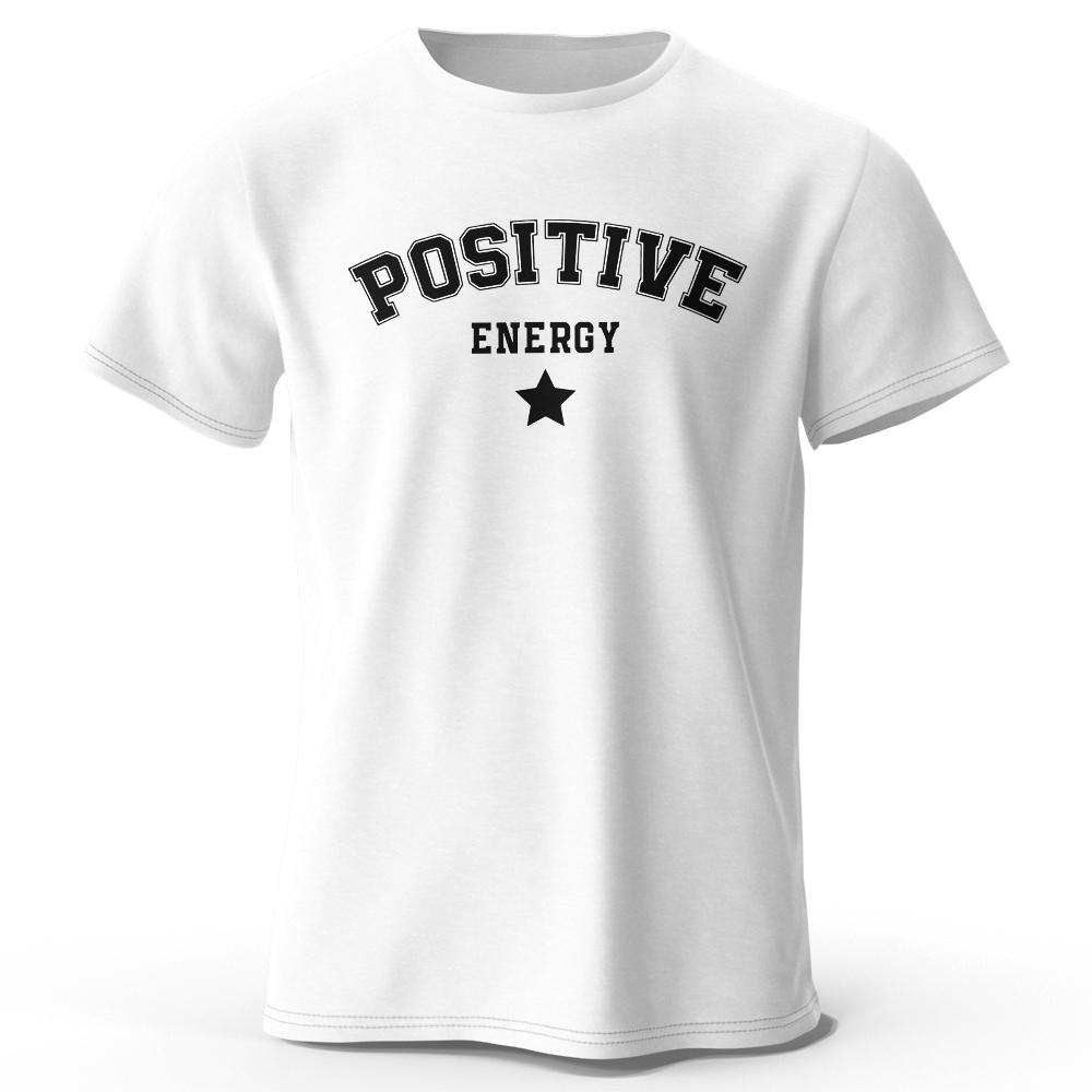 Men Positive Energy Tees and T-Shirt Trendy Urban Fashion Streetwear for Stylish Summer Look Breathable Sweat-Absorbent Durable