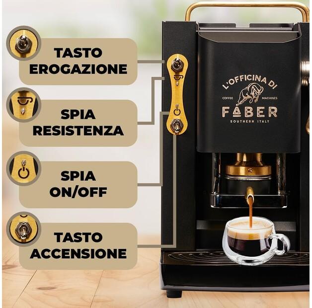 Capsule Coffee Machine Faber Pro Deluxe Black/gold