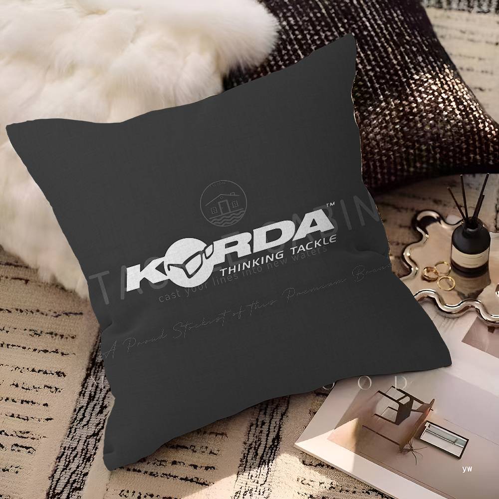 Подушка с логотипом KKordas Fishing Подарки Мебель для дома и офиса Спальня Диван Автомобильная подушка Чехол 45x45 см