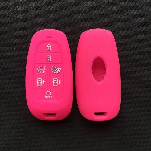 Silicone Car Key Cover Case 7 Button Key Case For Hyundai Sonata Smart 2019 Nexo 95440-M5000 Remote Control Silicone Key Case