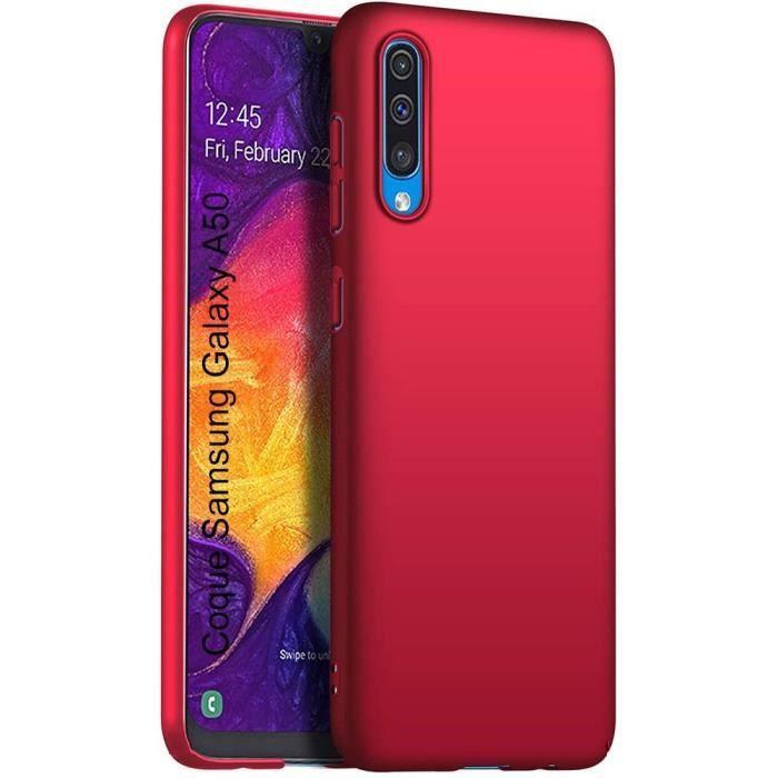 Coque design - Booling - pour Samsung Galaxy A50 - Silicone ultra-mince - Rouge - Souple