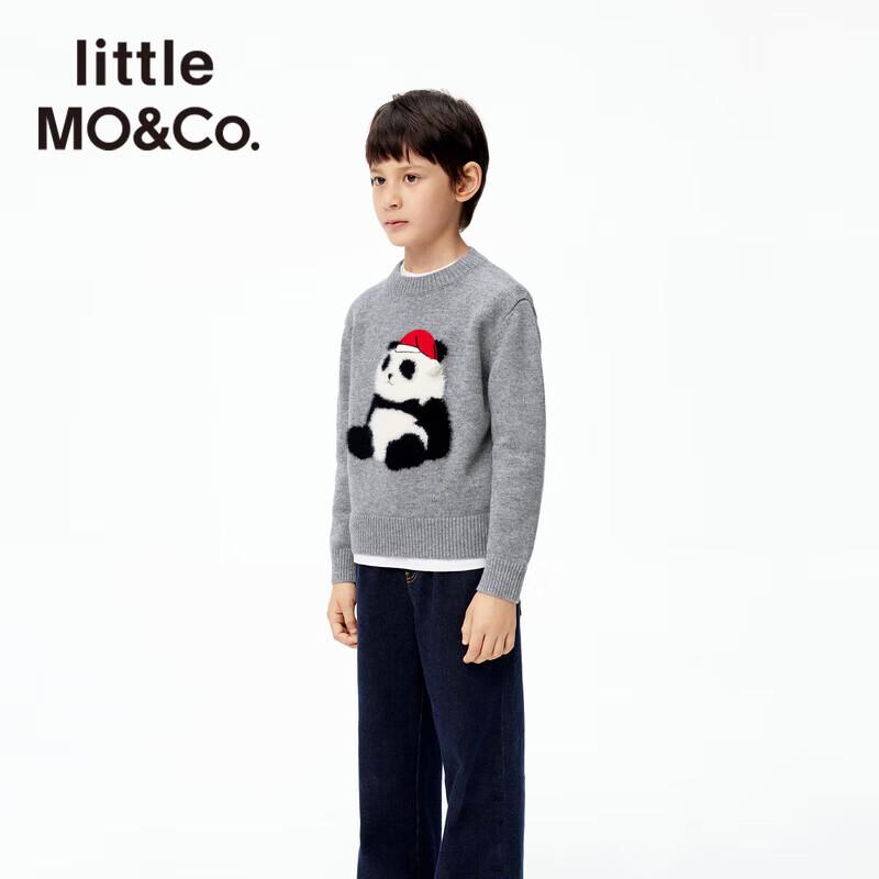 Little MO&Co. Детский свитер с вышивкой панды из смесовой шерсти