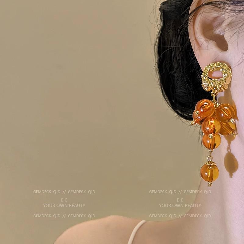 Роскошные европейские и американские серьги-пусеты с бриллиантовой кисточкой для вечеров и вечеринок