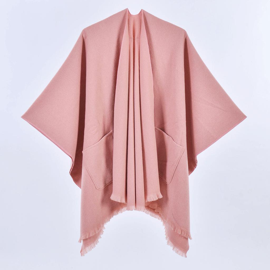 130*150cm Shawl Wraps for Women with Pockets, Elegant Cashmere Feeling Wraps, Open Front Pashmina with Tassel Scarf Blanket for Spring Fall Winter