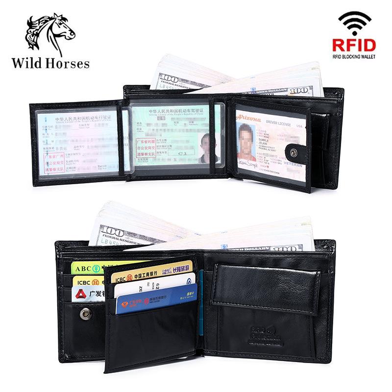 Men PU Leather Vintage Short Wallet Credit Card Holder Bifold Business Purse  Leather Wallet