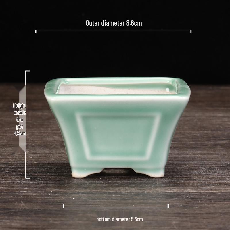 Керамический горшок для суккулентов и бонсай из фиолетовой глины - Высококачественный глазурованный мини-цветочный горшок