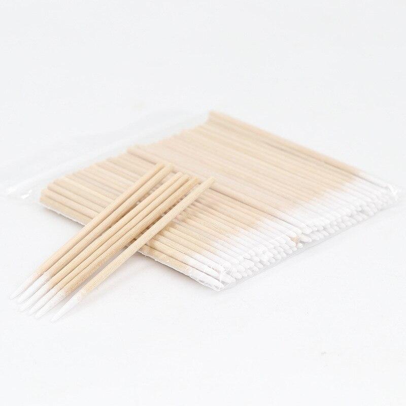 100 штук безворсовых микрощеточек Kapok Bud тампон для ухода за наращенными ресницами деревянная палочка косметический ватный тампон инструмент для удаления клея