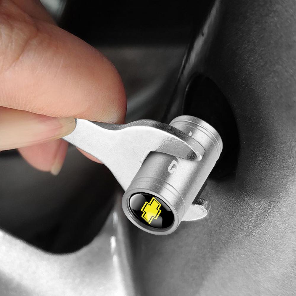 4Pcs 3D Metal Tire Valve Caps Car Tyre Air Stems Cover For Chevrolet Cruze Malibu Sail Spark Aveo SS Captiva Equinox Trax Impala BH9