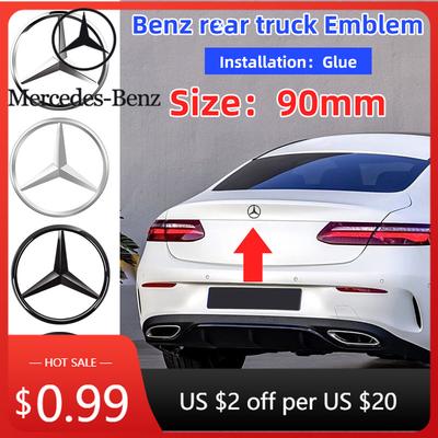 Автомобильная наклейка Новая 2026 Для Benz AMG 1 шт. 90 мм ABS Наклейка на задний значок автомобиля Наклейка на эмблему багажника Для Mercedes Benz A B C E S класса GLA