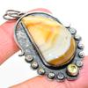 Natural Mookaite, Citrine Gemstone 925 Sterling Silver Pendant 2.40" r5L33