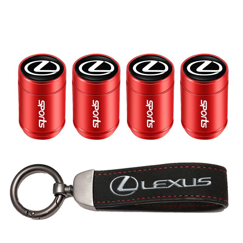 BJYL6 Interior Stickers Car Tire Wheel Valve Caps Cover Suede Car Key Chain Ring Keychain For Lexus RX330 IS250 Ct200h ES300h RX350 IS