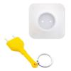 Electrical Outlet Key Ring with Its Yellow Wall Bracket