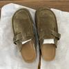 Fashion 2024 Women's Closed Toe Slippers Cow Suede Leather Clogs Sandals For Women Retro Hand Made Garden Mule Clog Slides Mule Clogs