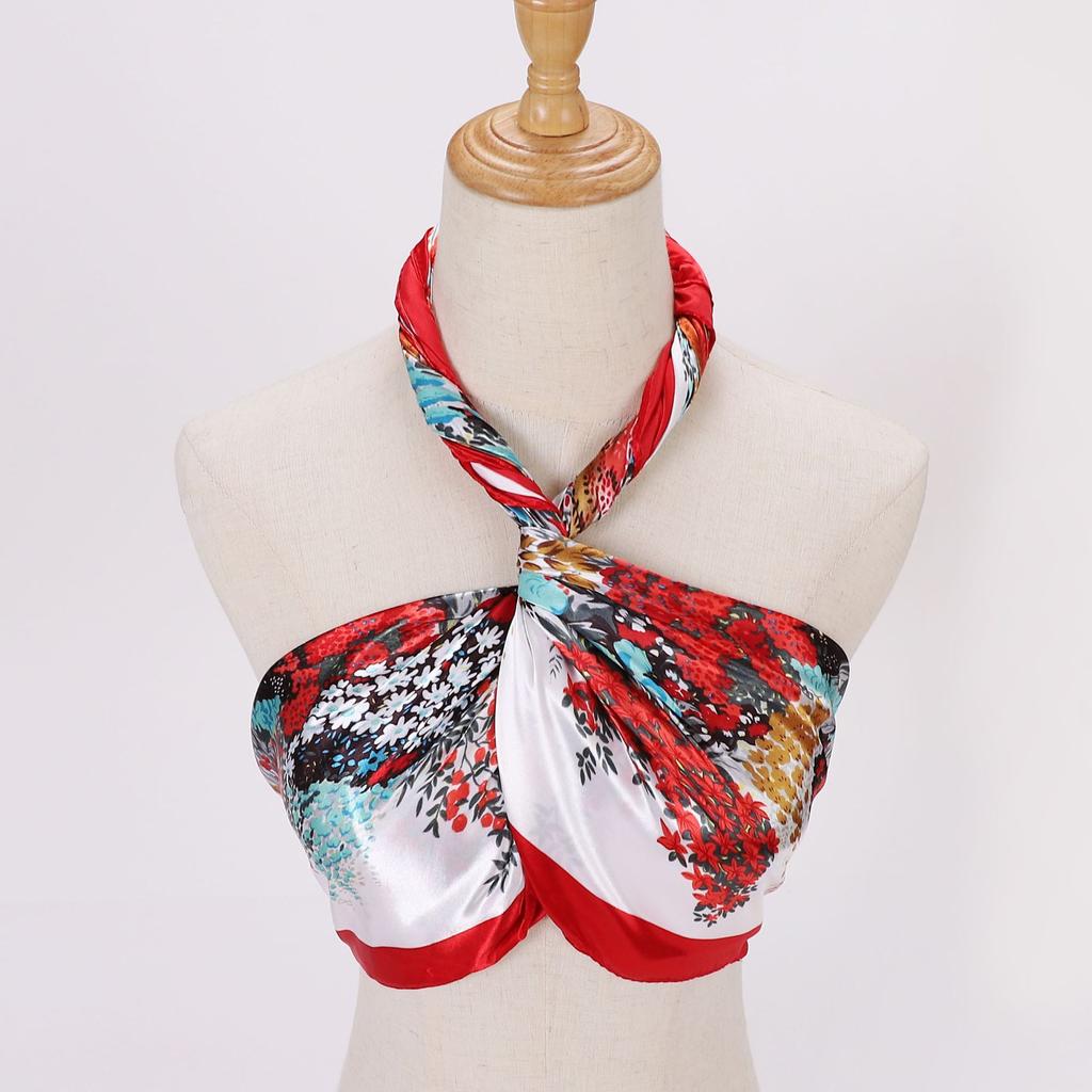 High-quality Luxurious Silk Scarves Headband Scarfs Neck Scarf For Women Chain Silk Scarf Women's Decorative Shawl