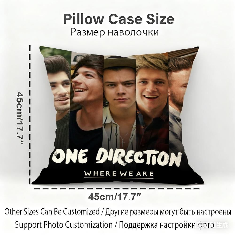 One D-D-Direction Album Cushion Household Decoration Linen Sofa Cushion Cover: Skin-Friendly & Breathable with Invisible Zipper