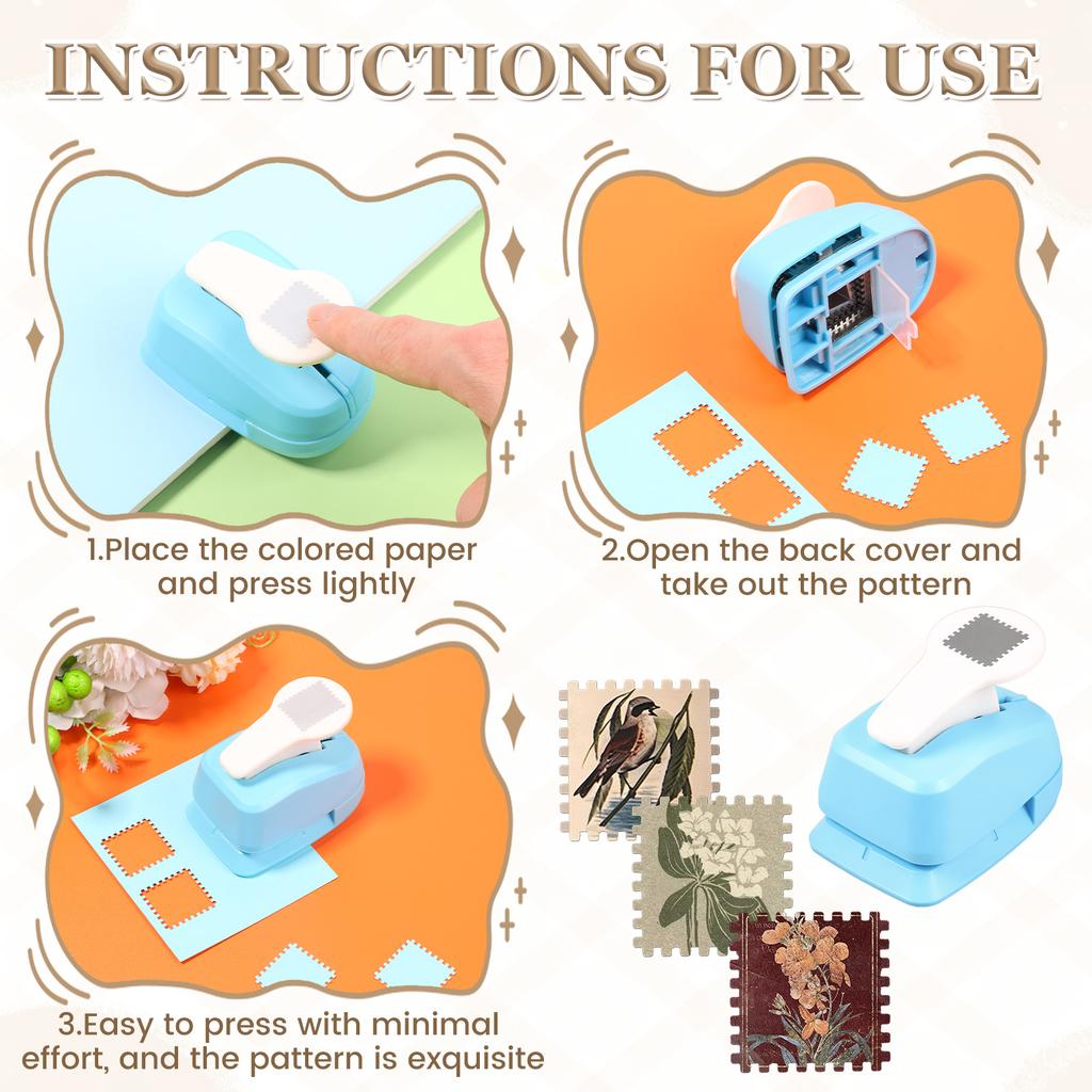 Rectangular Postage Stamp Punches for Paper Crafting Scrapbooking DIY Projects Art Craft Supplies Scrapbo Card Making Punch Tool