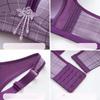 Wire Free Plaid Thin B C 3/4 Cup Women Large Size Bra Adjustable Lace Transparent Gather Push Up Wireless Bras Sexy Lingerie