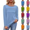 Women's T Shirt Tee Solid Color Long Sleeve Daily Weekend Fashion Basic V Neck Regular Top