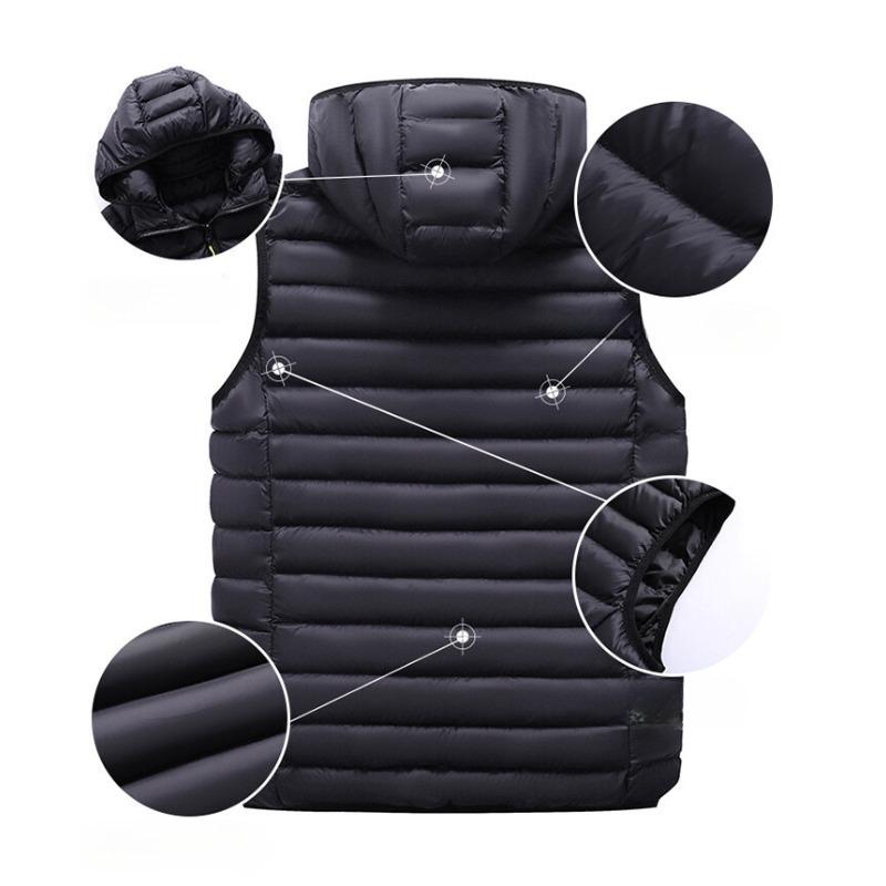 Жилет мужской осенне-зимний хлопковый утолщенный жилет пуховый хлопок спортивный жилет большого размера с капюшоном