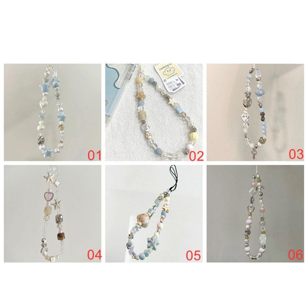 Hanging Cord Beaded Phone Chain Phone Charms Mobile Lanyard Trendy Pendant Phone Strap Women Girls