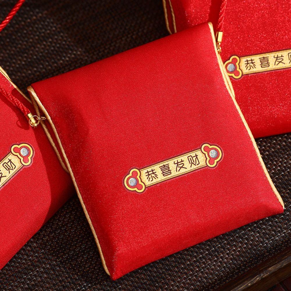 Money Pouches Traditional New Year Red Envelopes Blessing Hongbao Chinese Lucky Money Bag Cloth Good Lucky Red Packets Bonus