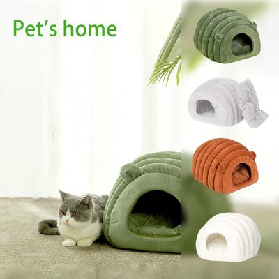 Лежанка для питомца Caterpillar Pet Four, закрытая зимой, утолщенная и теплая с плюшем, кровать