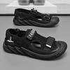 Мужские сандалии мягкая подошва 2025 лето новые римские отпускные повседневные пляжные туфли туфли с отверстиями дышащие сандалии с закрытым носком