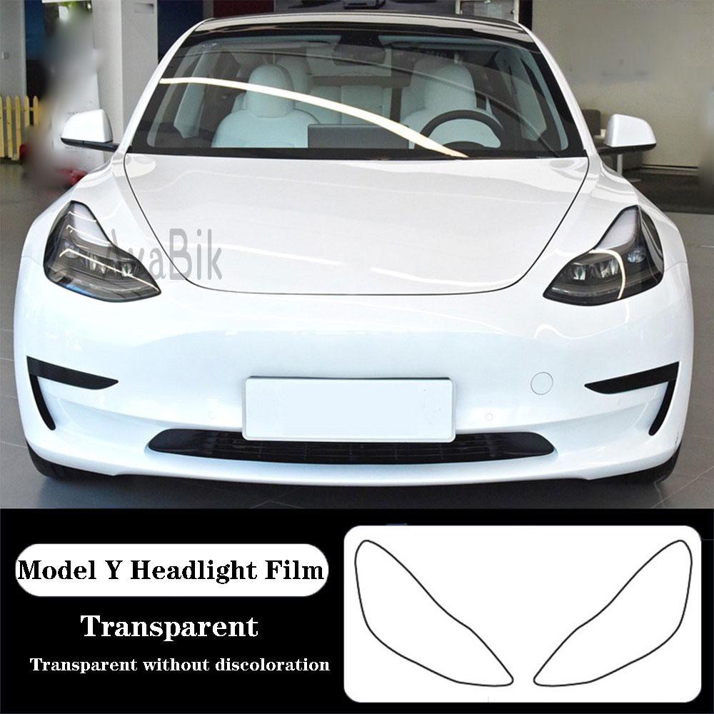 Пленка PPF для фар и задних фонарей для Tesla Model Y 2016- Черная Прозрачная Защитные Наклейки из TPU с Защитой от Царапин и Самовосстановлением