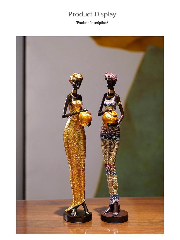 Африканское черное искусство смола фигурка: Креативный домашний декор для гостиной, прихожей или винного шкафа, тумба под телевизор