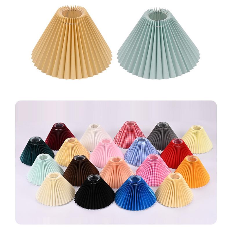 1Pc Ceiling Decor Fabric Pleated Lampshade Modern Washable Table Lamp Cover Diy Retro Chandelier Cloth Cover Living Dining Room