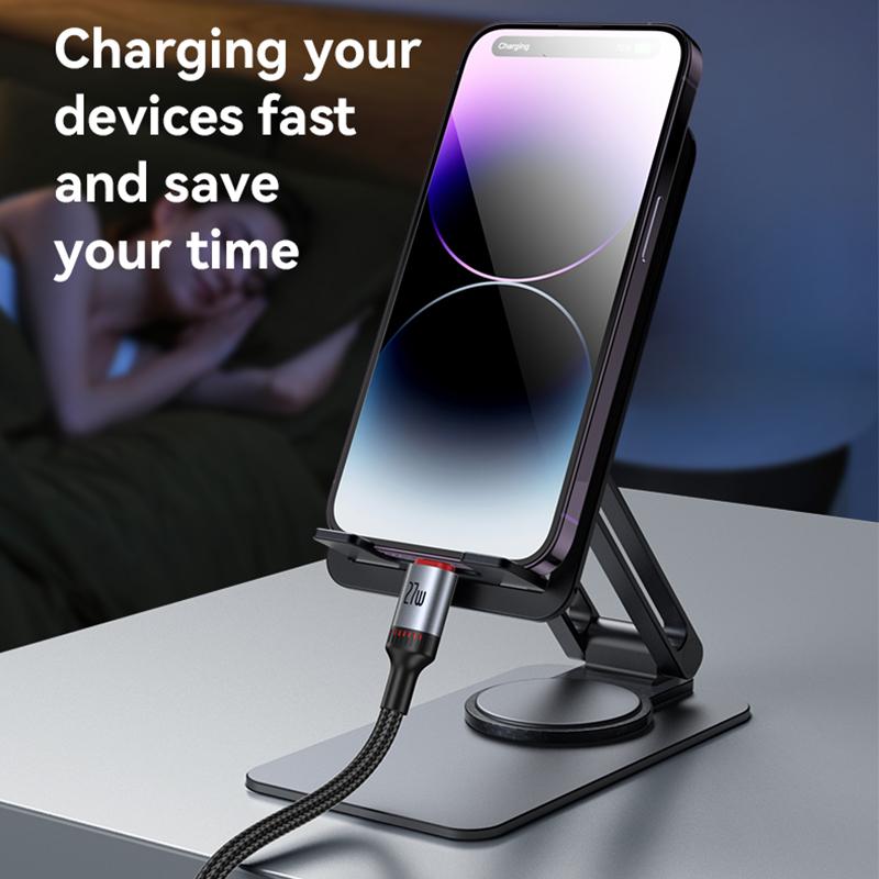 CA184 PD27W 3A USB-C / Type-C на 8-контактный кабель для зарядки и передачи данных, длина: 2м (черный)