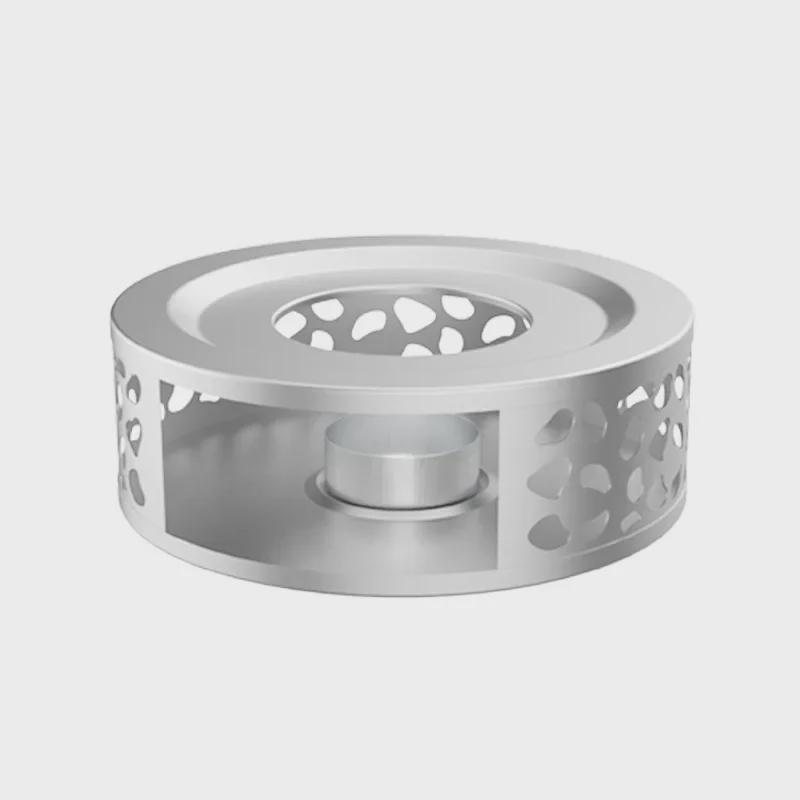 Stainless Steel Tea Warmer: Candle Heated Base for Brewing and Warming Tea