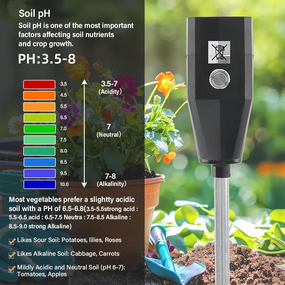 3 в 1 PH-метр почвы, солнечный свет, PH-тестер, садовые цветы, датчик влажности почвы, измеритель кислотности, влажности, PH-монитор, детектор