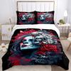 3pcs Day of the Dead Quilt Cover Set - Soft & Comfortable Polyester Fabric, All-Season Breathable Comforter Set For 1 Quilt Cover & 2 Pillowcases