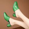 Fashion Baotou Half Slippers Women Summer New Outer Wear Fashion Solid Color Square Toe Thick Heel High-heeled Women's Slides Pantuflas