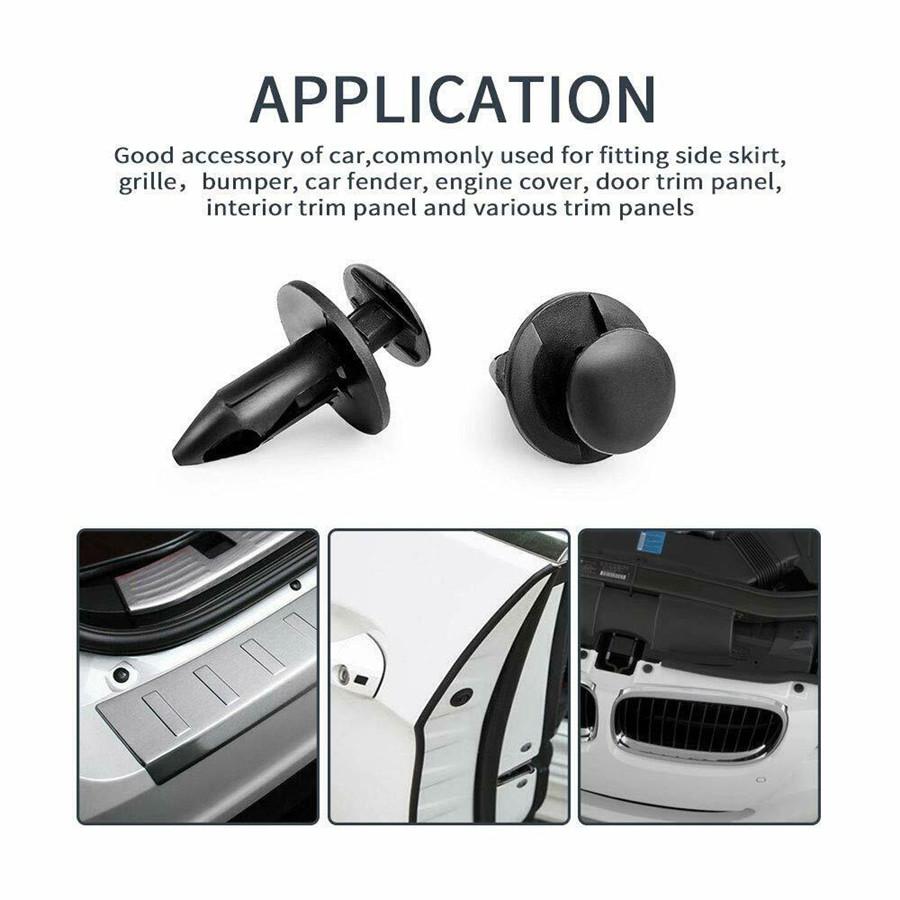 100x Plastic Fasteners 8mm Push Pin Rivet ATV Fairing Body Fender Retainer Clips