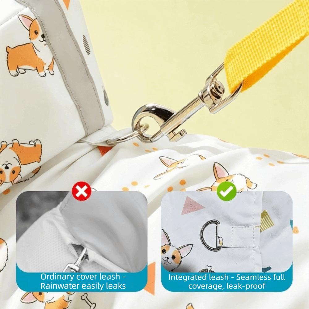 Windproof Dog Hooded Raincoat Removable Tail Cover Four-legged Raincoat Dog Poncho Rainy Day