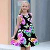 New Summer Fashion Cute Comfortable Butterfly Pattern Children Girls Sleeveless Dresses