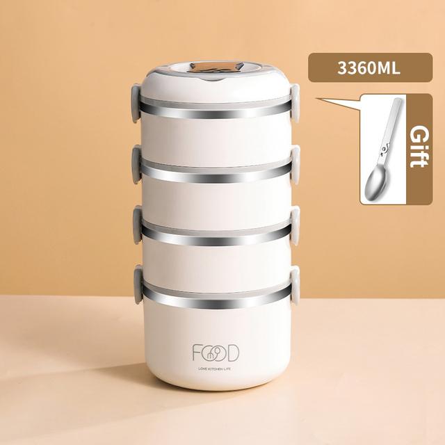 Портативный ланч-бокс из нержавеющей стали, детский школьный офисный многослойный термобокс Bento, студенческий большой вместительный контейнер для хранения еды