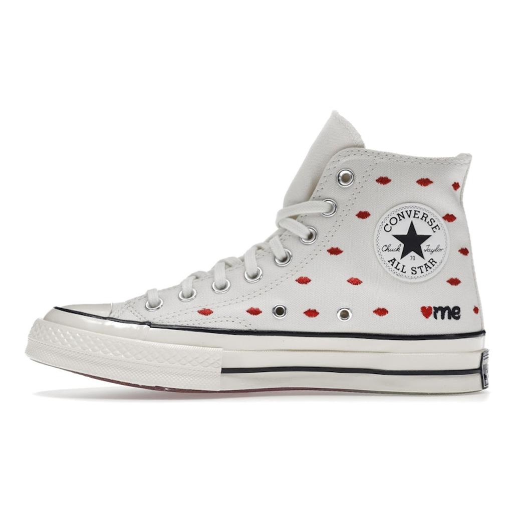 Converse Chuck 70 Lips High Love Me — винтажные белые кроссовки унисекс университетского красного цвета A01601C