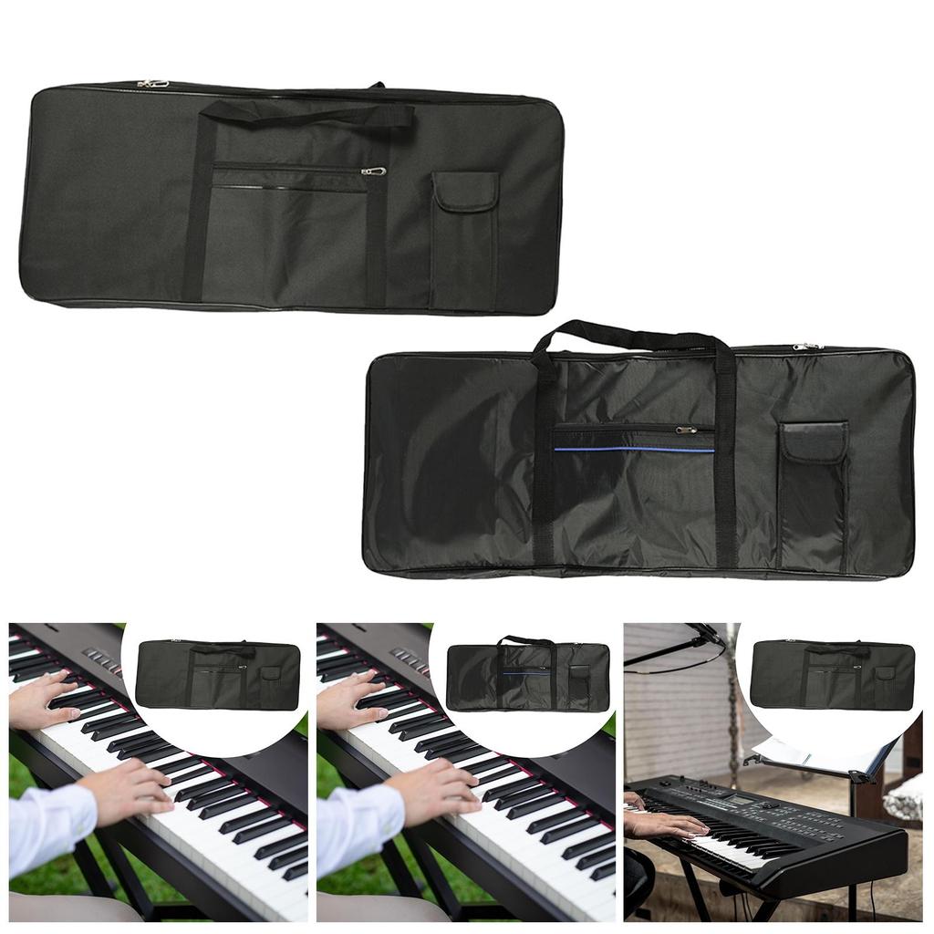 61 Keys Keyboard Case with 2 Pockets Thick Padded Waterproof Electric Gig Bag