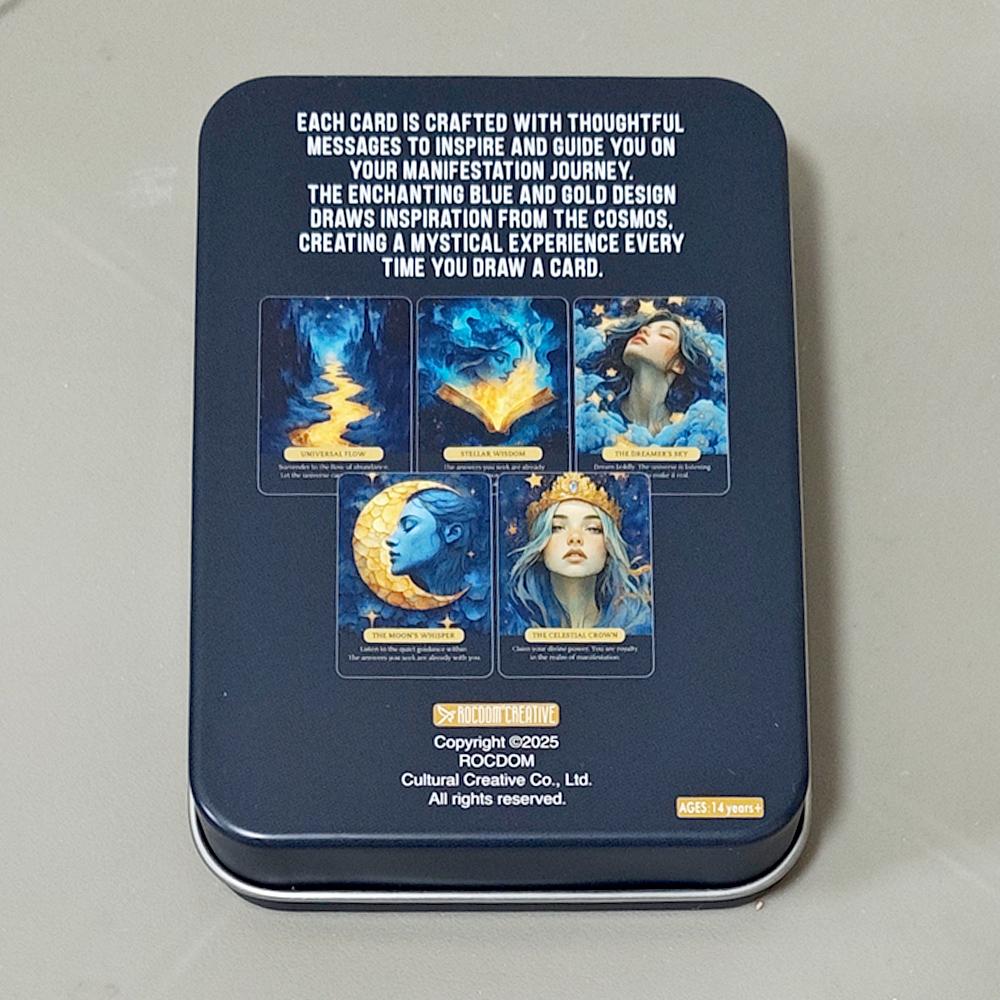 Celestial Realms Oracle Deck | 11.5*8cm 44 Cards with Guidebook in Metal Tin Box, Cosmic Celestial Themed Oracle Cards