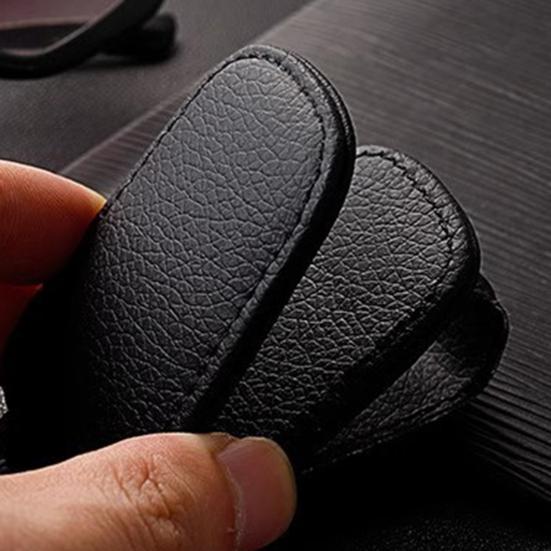 Universal Car Visor Clip Faux Leather Magnetic Eyeglass Holder for Sunglasses Reading Glasses Convenient Eyeglasses Hanger