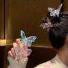 1 Pcs Transparent Butterfly Hair Clip Women Summer Crystal Mermaid Dazzling Color Clip Shark Clip On The Back of The Head