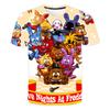 2023 Year Summer New Horror Style Five Night Freddy 3D Print Kids Short Sleeve Tops Girls Fashion Casual T Shirts 4-14 Year