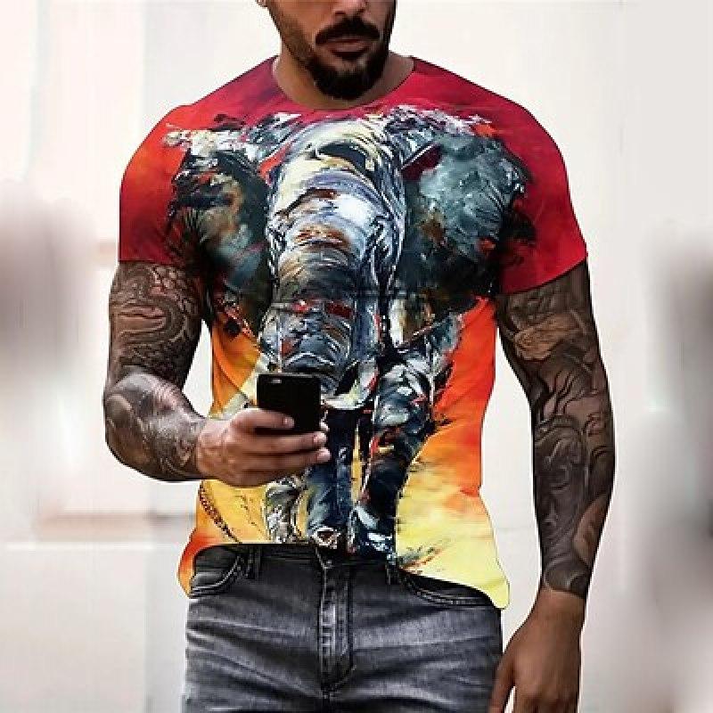 Men's T Shirt Tee Graphic Animal Lion Crew Neck Clothing Apparel 3D Print Outdoor Daily Short Sleeve Print Vintage Fashion Designer