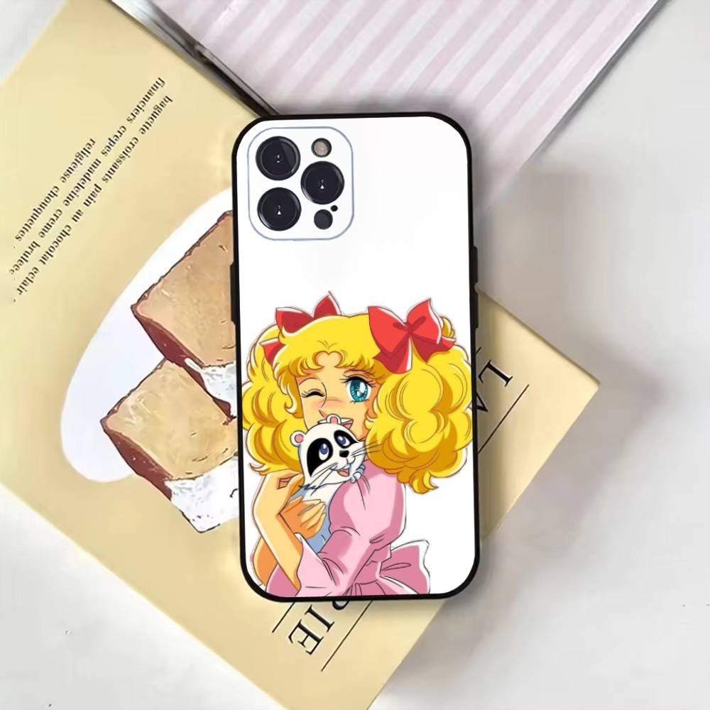 Аниме Манга Конфеты Чехол для Телефона Для iPhone17,16,15,14,13,12,11 Plus,Pro Max,Мягкая Черная Крышка